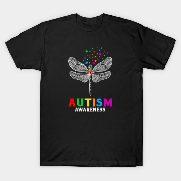 Dragonfly Puzzle Autism Awareness Gift for Birthday, Mother's Day, Thanksgiving, Christmas T-Shirt by skstring